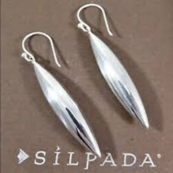 W3279 Retired Silpada Sterling Silver ELONGATED ELEGANCE Earrings - Picture 1 of 1